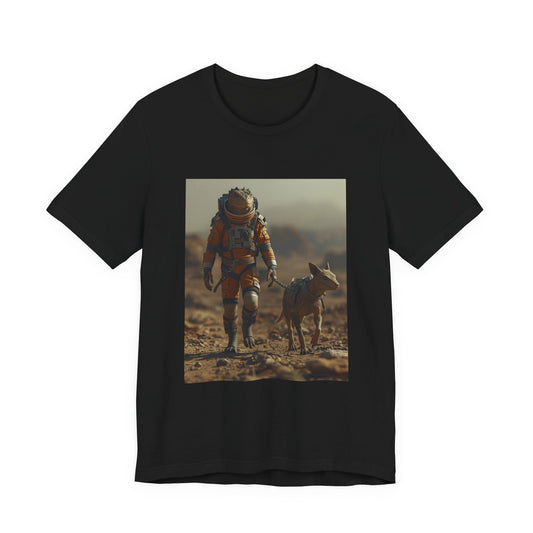 Astronaut & Dog Graphic Tee - Sci‑Fi Space Exploration T-Shirt