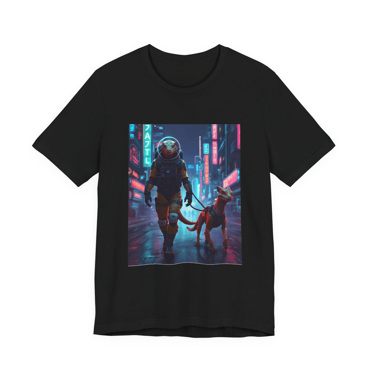 Astronaut & Dog Neon City T-Shirt