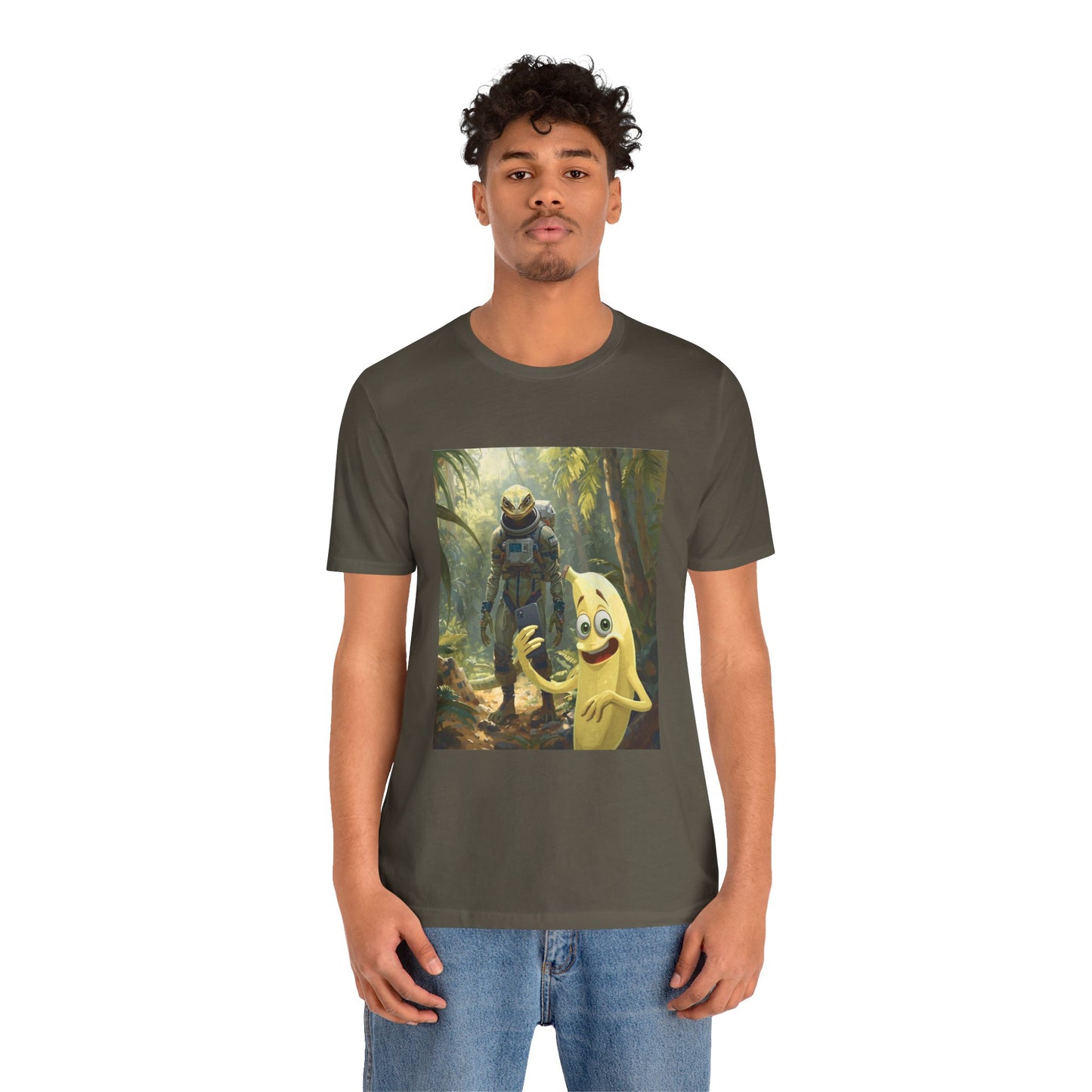Banana Mascot Meets Space Explorer T‑Shirt — Funny Retro Sci‑Fi Jungle Graphic Tee