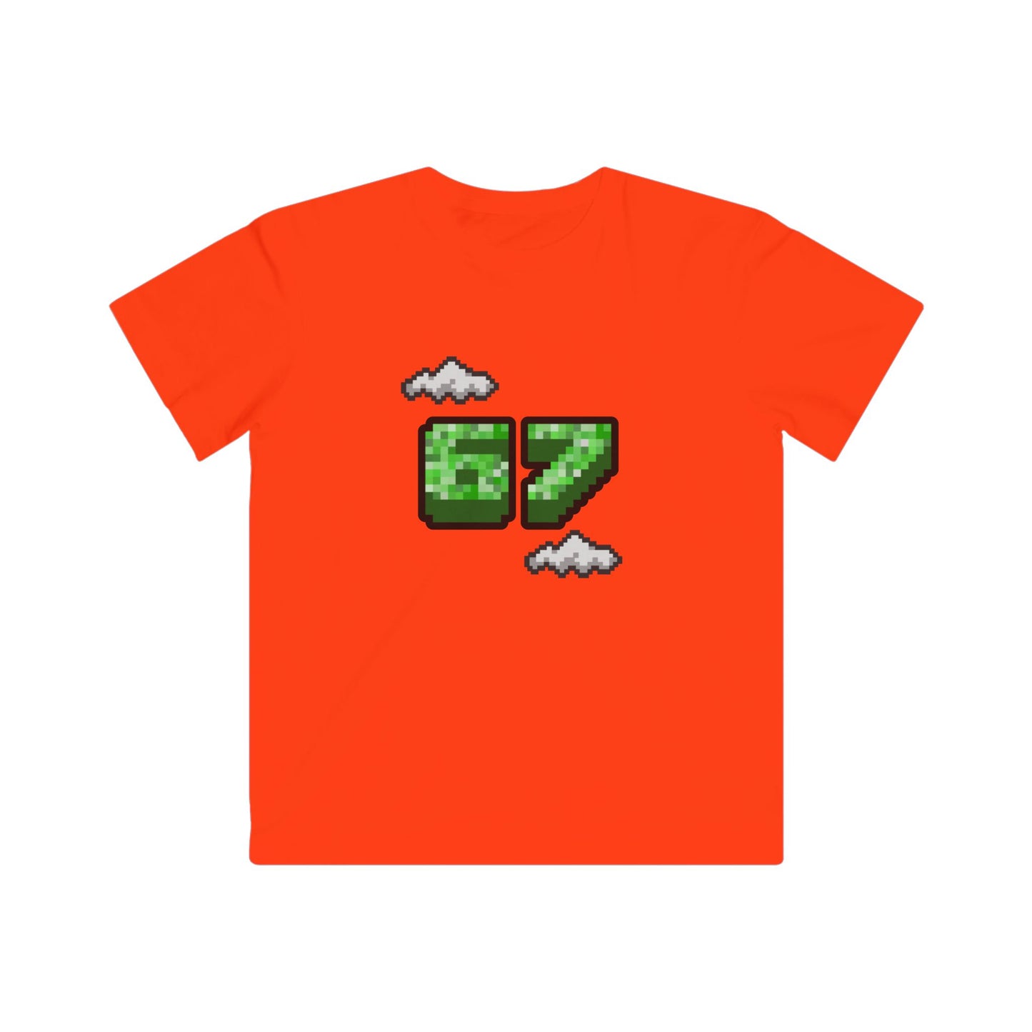 Kids Tee — Pixel '07' Number Graphic (Retro Game Clouds)