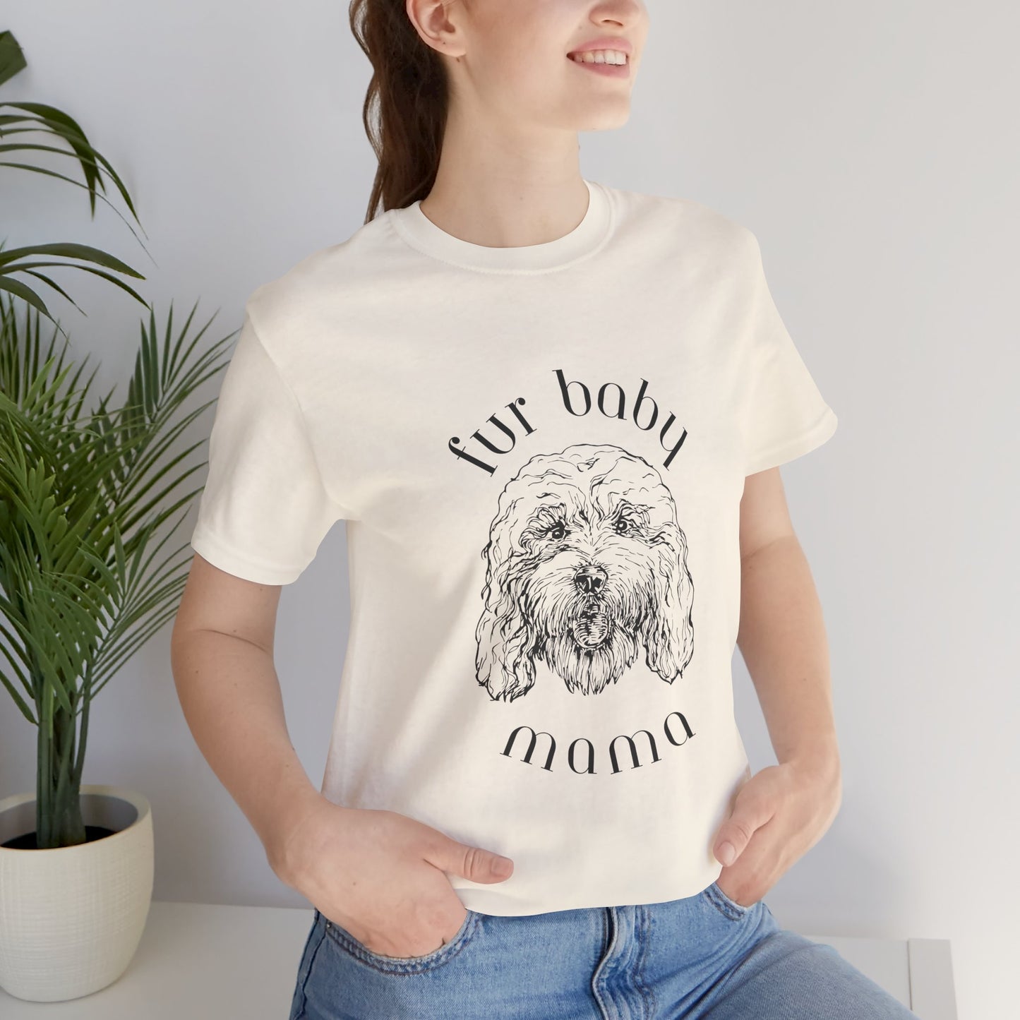 T-Shirt — "Fur Baby Mama" Dog Mom Tee (Sketch Pup Design)