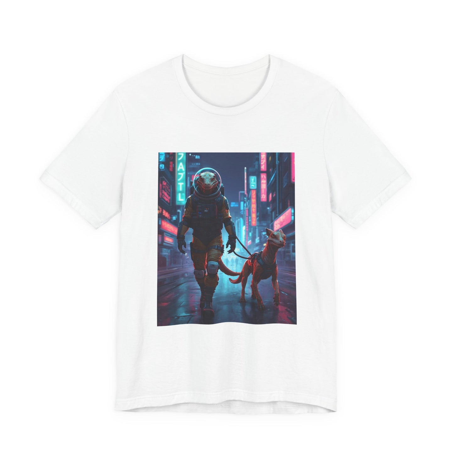 Astronaut & Dog Neon City T-Shirt