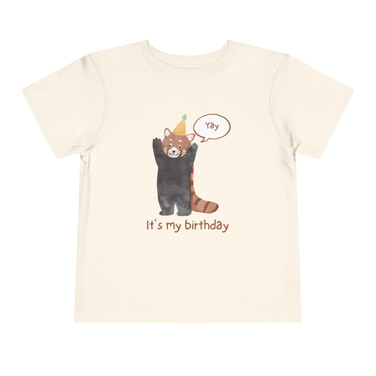 Toddler Tee — Cute Party Raccoon "It’s My Birthday"