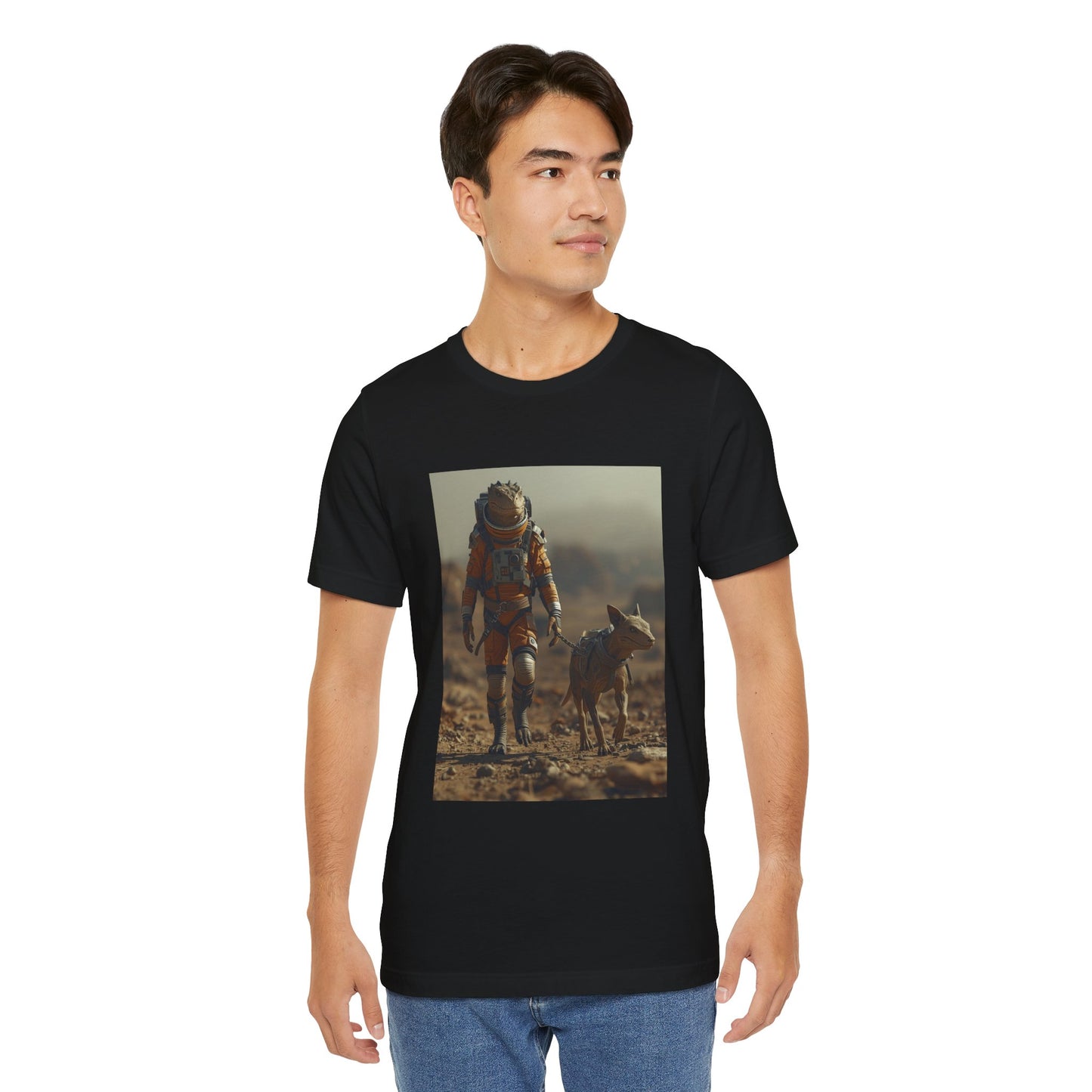 Astronaut & Dog Graphic Tee - Sci‑Fi Space Exploration T-Shirt