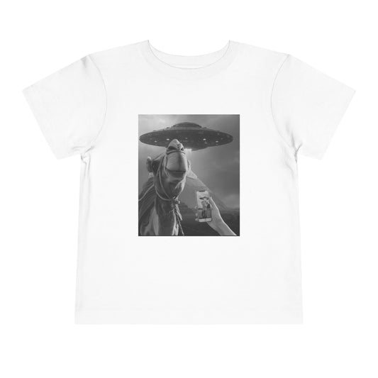 Toddler Tee — Funny Alien UFO Selfie Horse Graphic Shirt