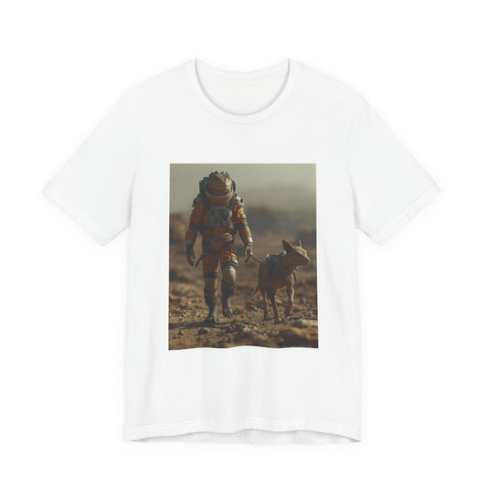 Astronaut & Dog Graphic Tee - Sci‑Fi Space Exploration T-Shirt