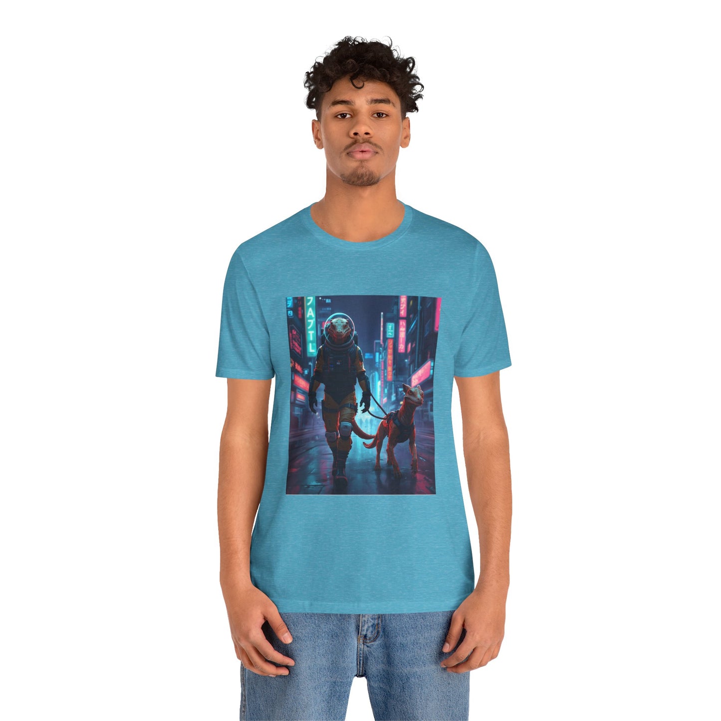 Astronaut & Dog Neon City T-Shirt