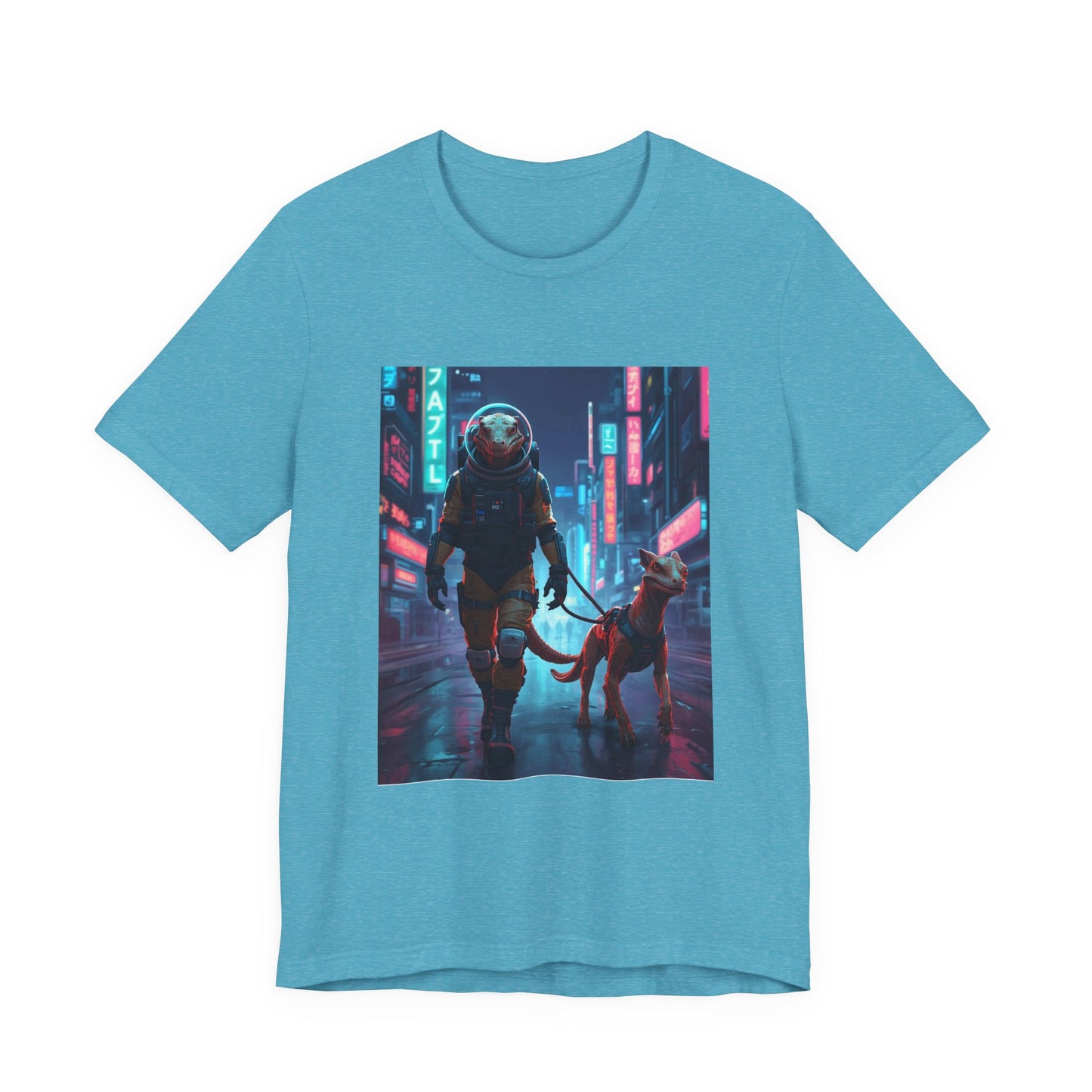 Astronaut & Dog Neon City T-Shirt