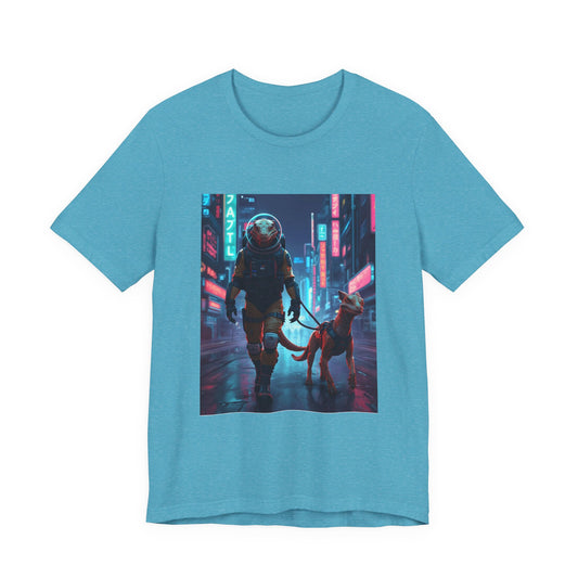 Astronaut & Dog Neon City T-Shirt