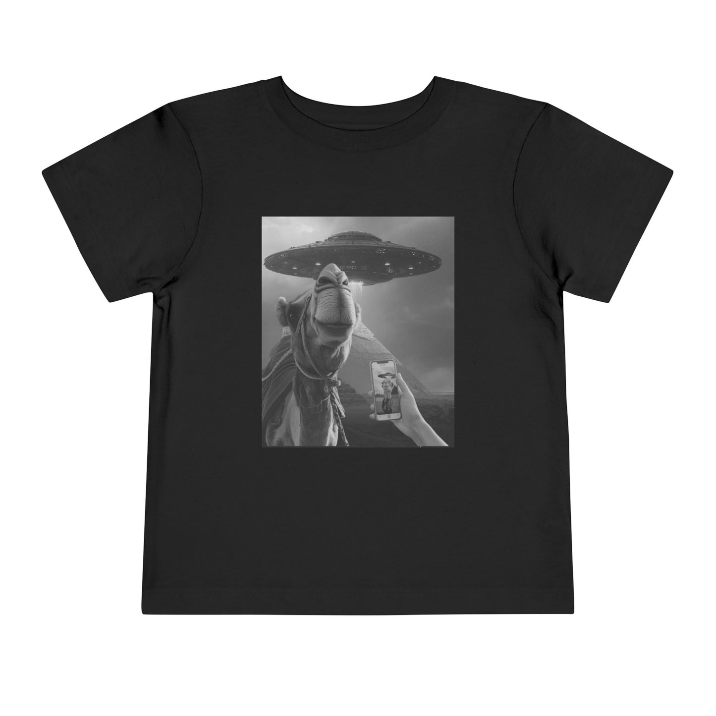 Toddler Tee — Funny Alien UFO Selfie Horse Graphic Shirt